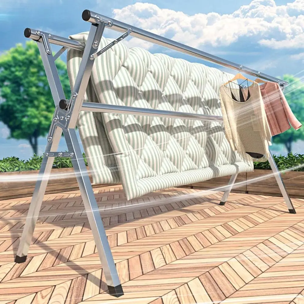 

Компактная складная сушилка для одежды из нержавеющей стали — выдвижная вешалка для дома, отдельно стоящая, длина 160 см/63 дюйма