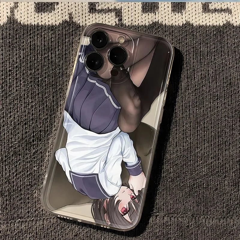 Cute Anime JK Uniform girl Phone Case For iPhone 11 12 13 mini 14 15 16 E 17 18 Pro Max 8 7 Plus X SE Soft Cover