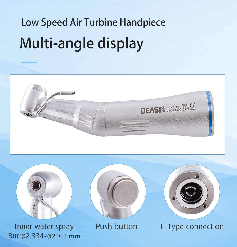 DEASIN Dental Externes Handstück mit Wasserleitung, Push-Button-Winkelstück mit niedriger Drehzahl für E-Type-Motor, Zahnarztinstrument – Detail 3
