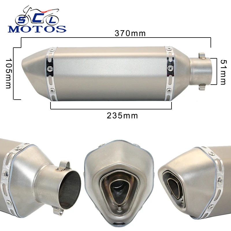 Sclmotos- 51mm Motocross Escape Moto Yoshimu Exhaust Muffler Pipe With Silencer Protect For XMAX300 NMAX TMAX 530 CRF 230 MSX125