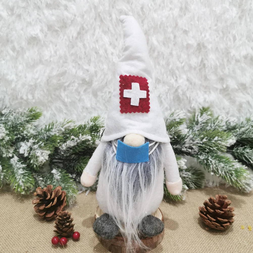 

2pcs Doctor Nurse Gnome Christmas Ornament For Home Office Party Xmas Decor Festive Decoration Lovely Adornment