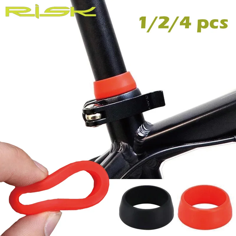 1/2/4pcs Bike Seat Post Protector Tube Black Red Waterproof Rubber O Ring Bicycle Seatpost Silicone Dust Cover for Mountain Bike