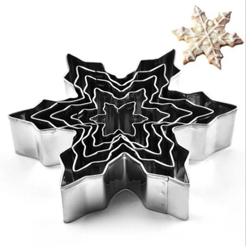 5-piece cookie cutter set, snowflake, gingerbread man, angel, baking mold, household kitchen tools, food grade stainless steel