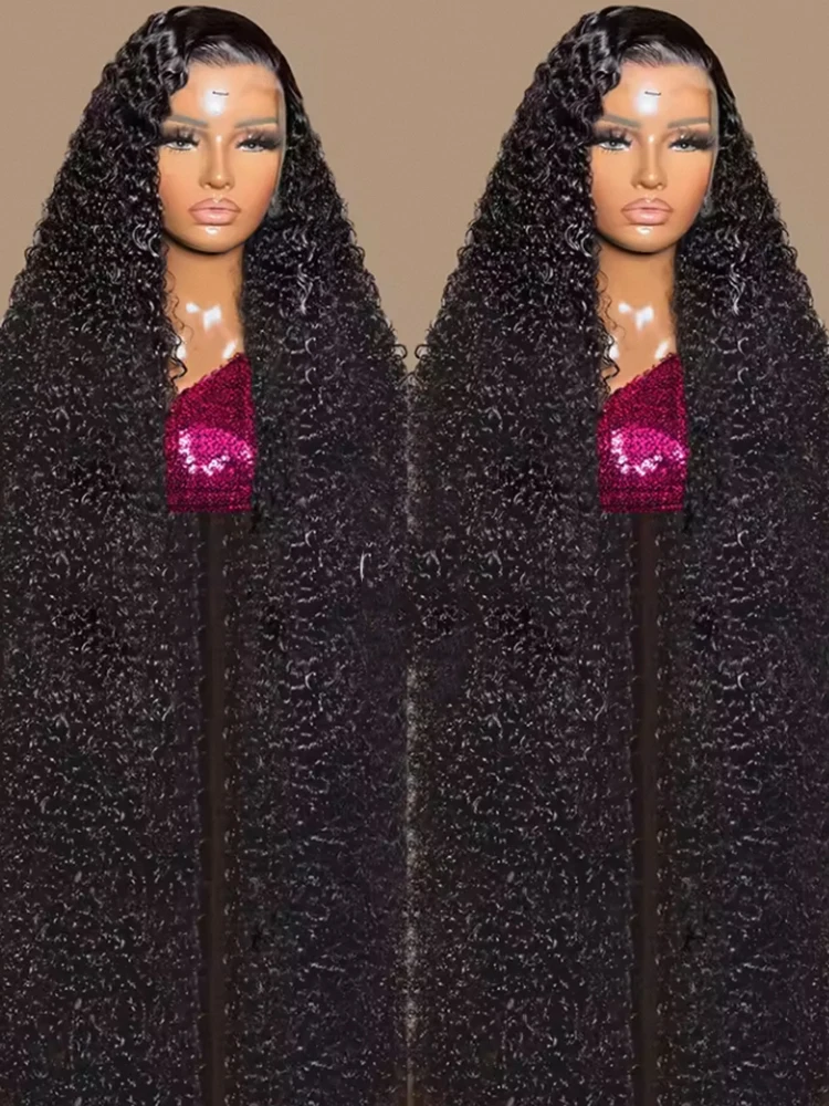 200% الكثافة 42 بوصة 13x4 موجة عميقة الدانتيل الجبهة الباروكات شعر الإنسان HD كامل الدانتيل الباروكات الأمامية عميق شعر بشري مجعد شعر مستعار اللون الطبيعي