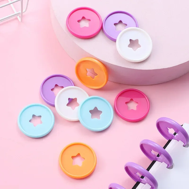 

100PCS35MM plastic binding ring binding buckle five-pointed star pattern loose-leaf mushroom hole binding consumables