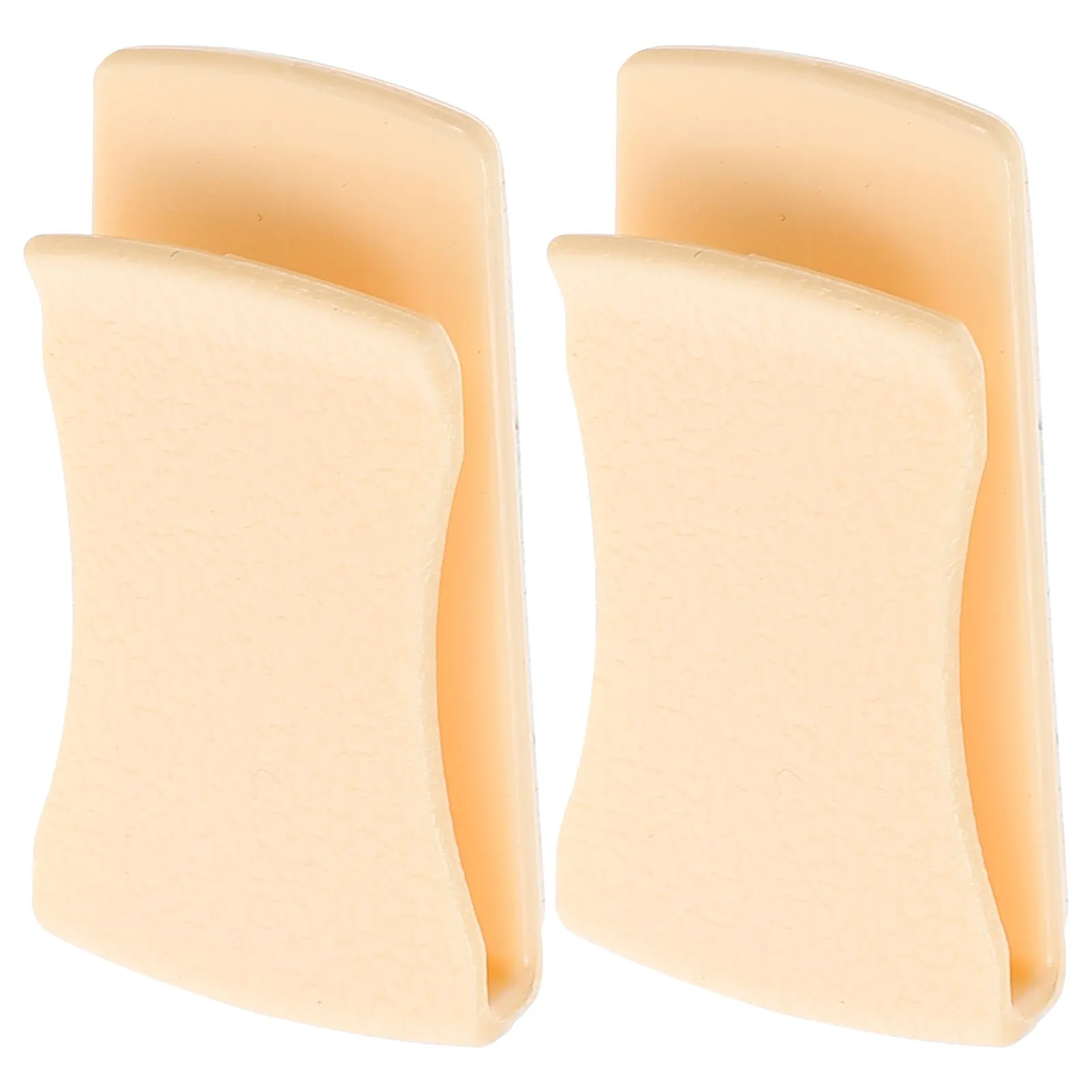 

Multifunctional Car Hooks Bag Card Holder Clip Set of 2 Beige Sticky Design Reliable Durable Plastic Grocery Storage for Side