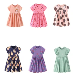 Jumping Meters 2-7T Flowers Summer Princess Girls Dresses Party Birthday Frocks Children's Costume Clothes Dress