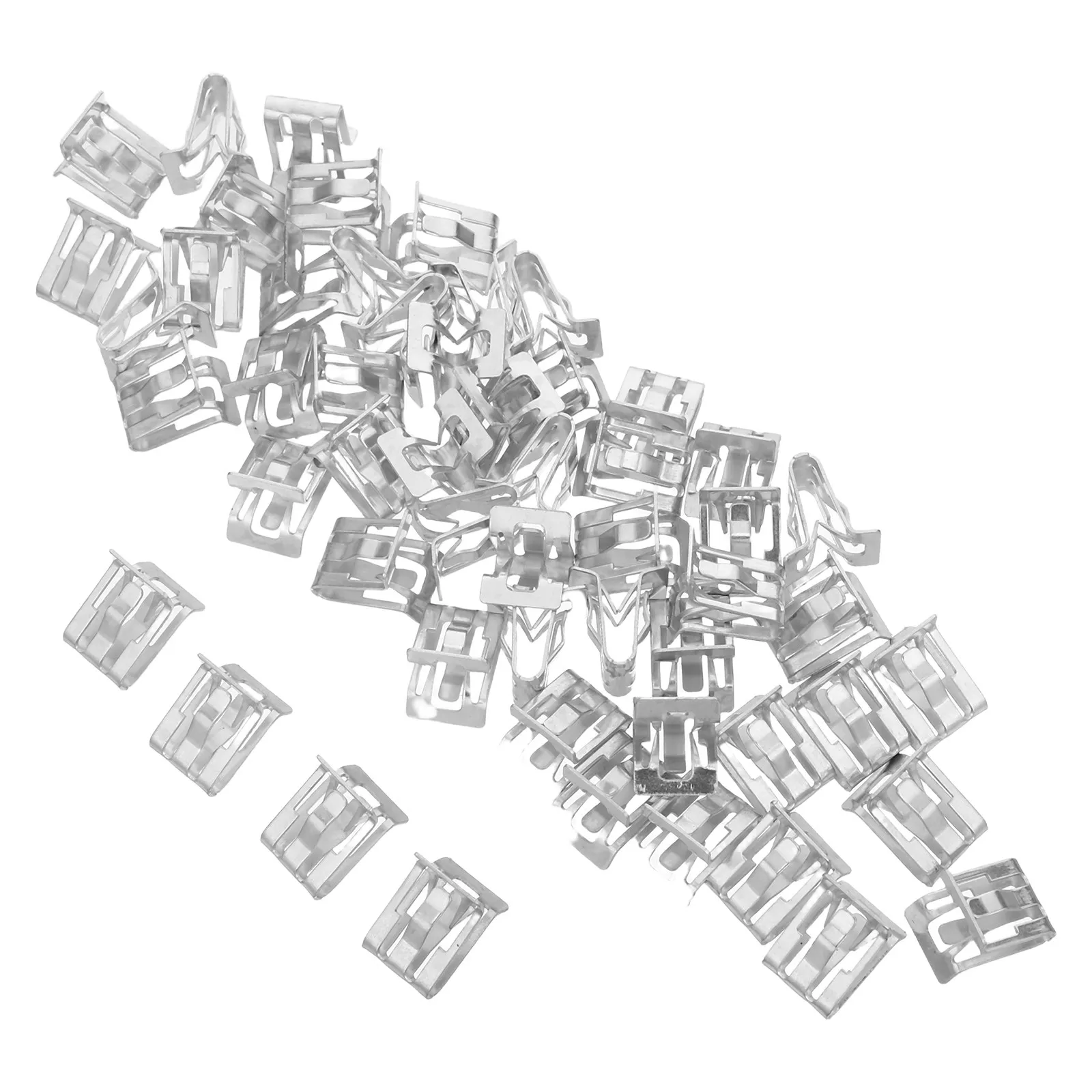 50Pcs Dashboard Fixed Buckle Clips Universal Interior Trim Panel Metal Retainer Fasteners Dash Panel Switch Bezel Clips