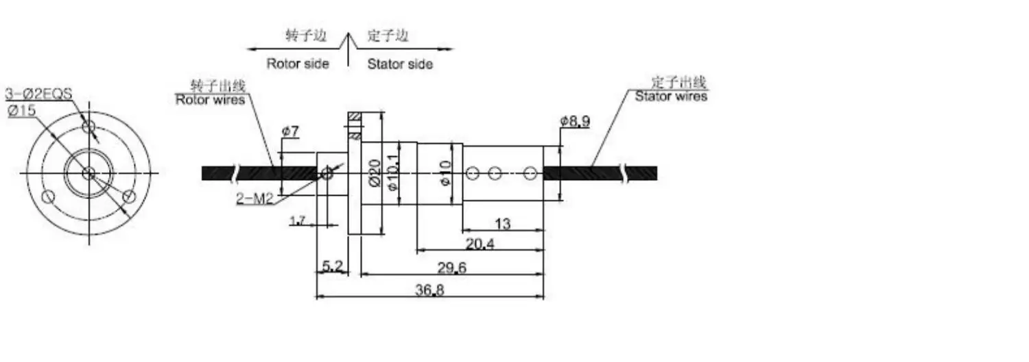 1-way fiber optic slip ring, fiber optic rotary joint, photoelectric slip ring, single mode, multi-mode optional