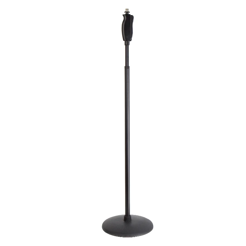 Yinyu MS124 Heavy Duty Round Microphone Stand with One-Hand Metal Clutch Adjustable Height 0.95-1.52M for Studio Karaoke Stage