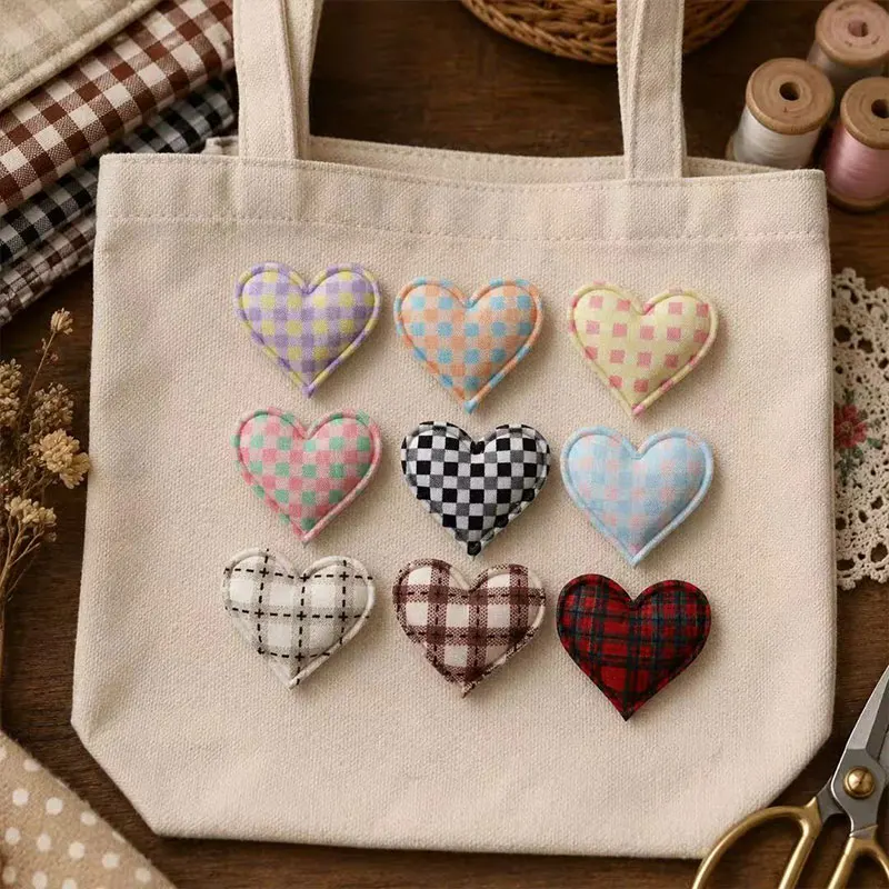 100 Stück 3,2*3,4cm Ultraschall-Gitter Herzförmige Haaraccessoires Kopfbedeckung Hut Taschendekorationen – Detail 2