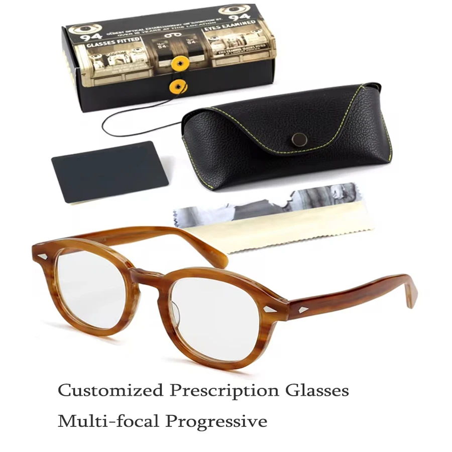 Customize Prescription Multi-focal Progressive Glasses Men Frame Johnny Depp Lemtosh Photochromic Round Eyeglasses