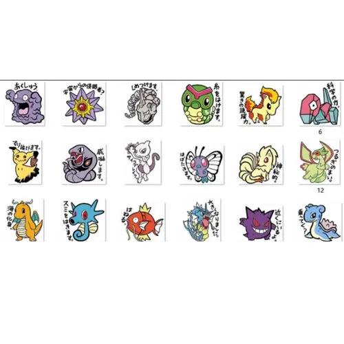 Pokémon Anime Peripherals Kawaii Pikachu Charmander Jigglypuff Mewtwo Cartoon Waterproof Decorate DIY Lasting  Tattoo Stickers