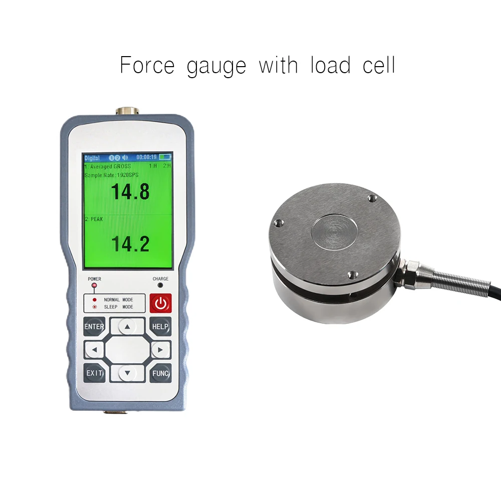 Digital Force Gauge with Load Cell Sensor,Test Force Weight Pressure Push Pull Gauge Dynamometer,Peak/Track Mode ± 0.05%F.S