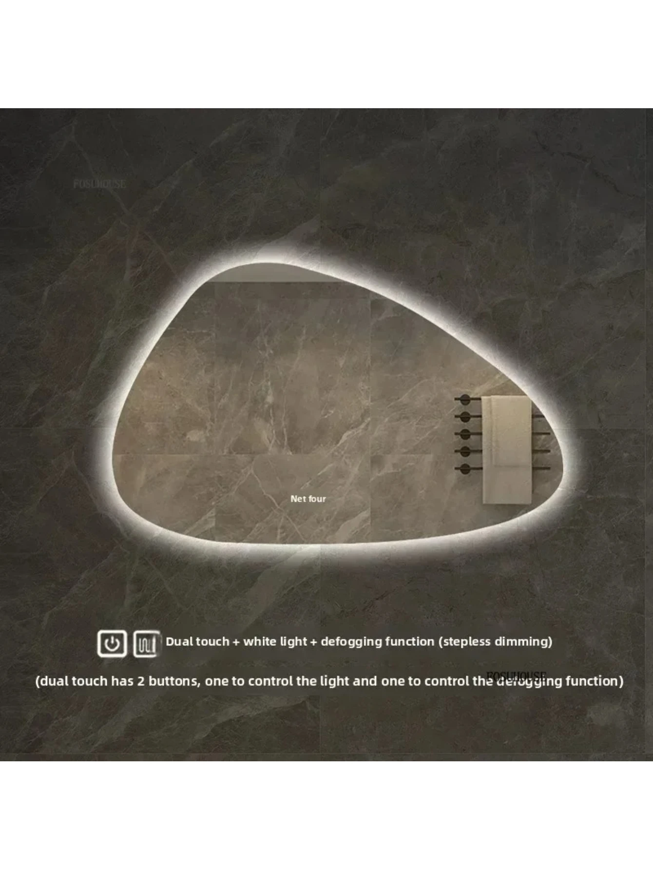 

Необычные умные светодиодные светящиеся настенные зеркала, креативные зеркала для ванны специальной формы, художественные украшения для ванной комнаты в отеле, зеркала