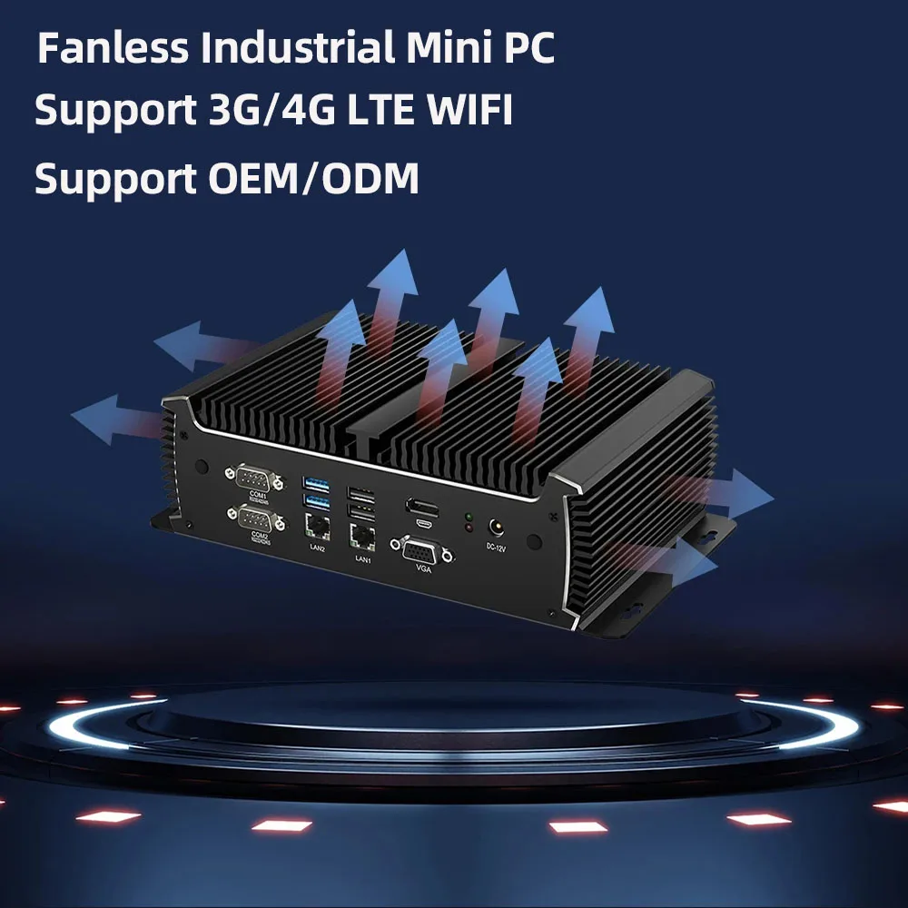 Inter Core i5-1135G7 Mini PC industriale Supporto WiFi 3G/4G LTE Computer Linux con 2xLAN 6xDB9 RS232 4xUSB3.0 4xUSB2.0 1xHDMI