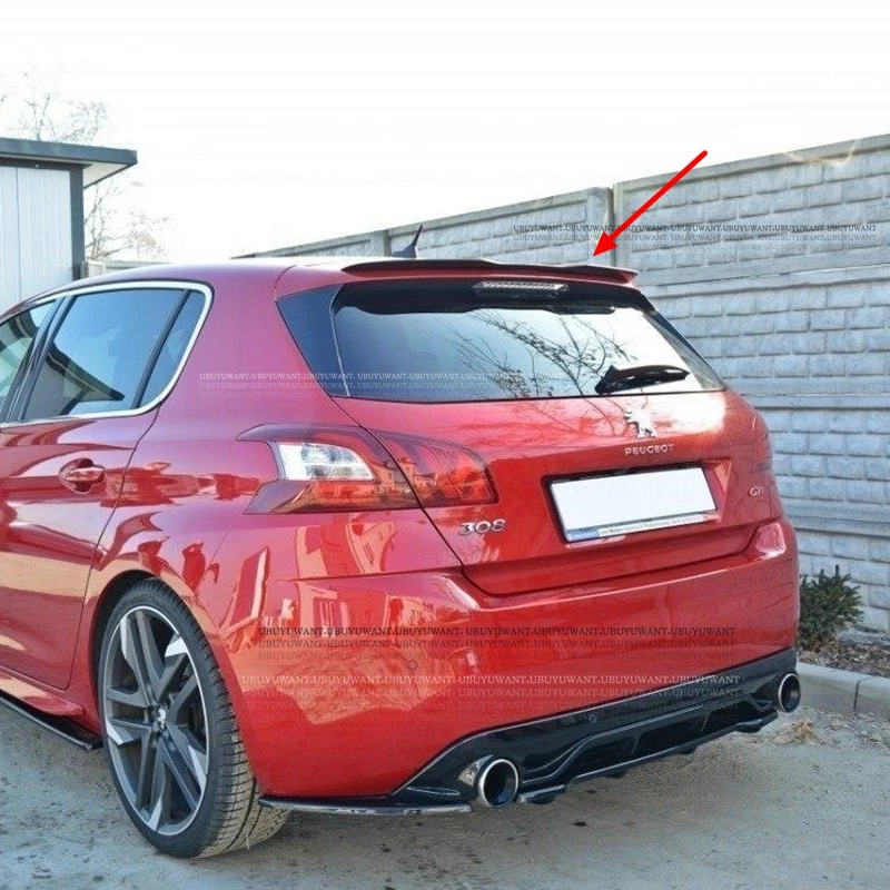 UBUYUWANT Rear Roof Lip Spoiler For Peugeot 308 GTI 2015 - 2020 Universal Hatchback 308 Spoiler ABS Plastic Car Tail Wing