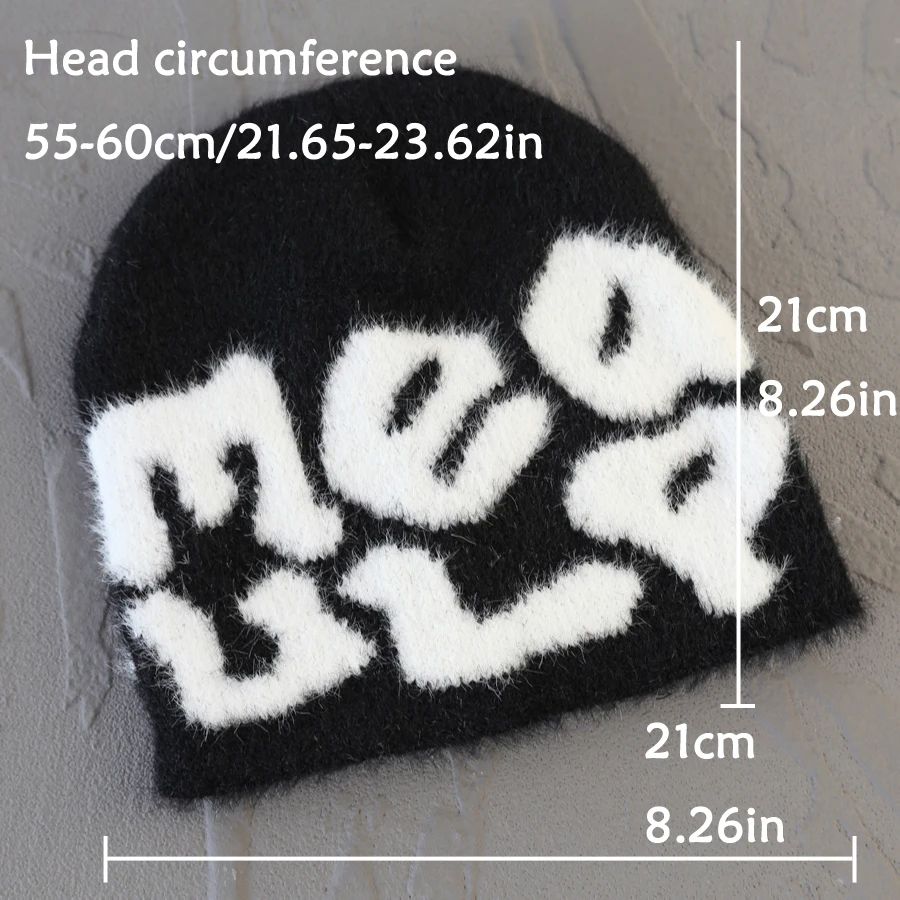 Y2K Beanie Men Imitation Mink Fur Kpop Man Hip Hop Dice Winter Hat Ins Design Cold Cap dla kobiet