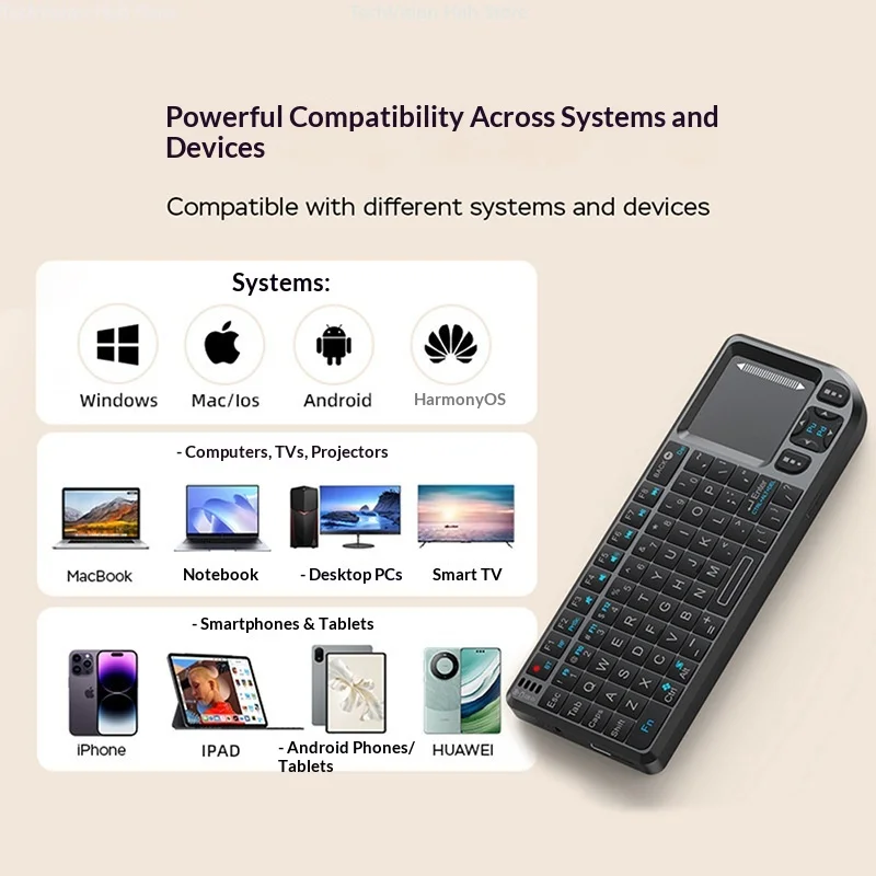 New Bluetooth Wireless Mini Keyboard Multifunctional 2.4G Dual Mode Laser Light with Mobile Phone Tablet Keyboard
