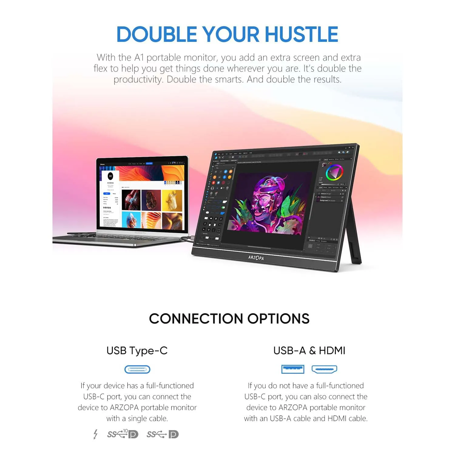 Arzopa A1 15.6 Inch 1080P FHD Mobile Portable Portatil Monitor Screen Telephone Computer