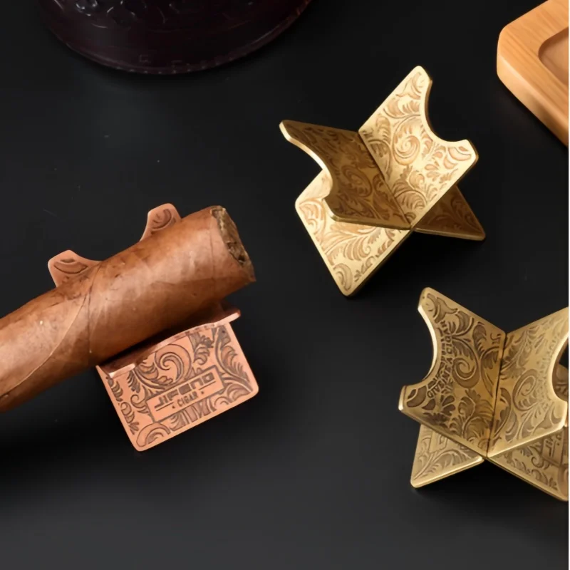 1 قطعة معدنية محمولة من النحاس الأرجواني وعشب تانغ وزهرة أرضية وحامل سيجار من النحاس النقي #3