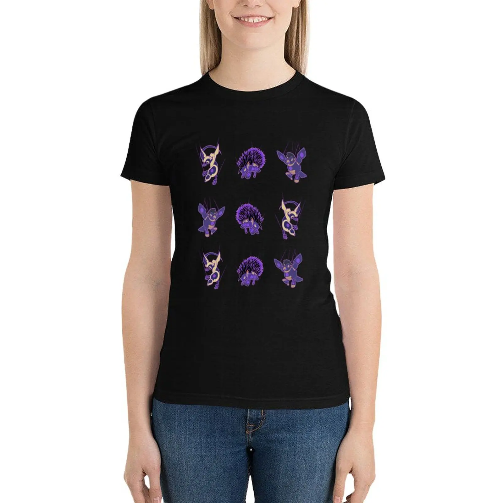 

Small Shaddolls T-Shirt hippie clothes animal print shirt for girls cat shirts for Women
