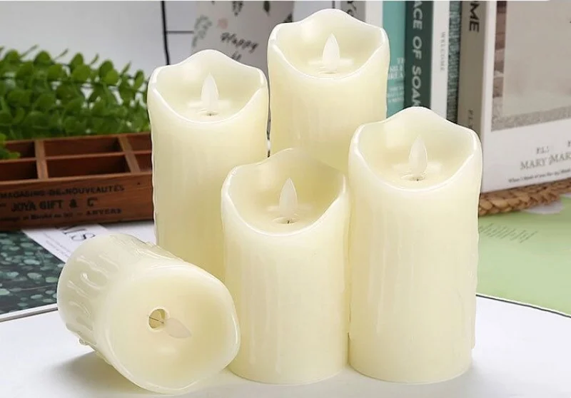 USB Rechargeable Remote Controlled Flameless LED Pillar Candle Multi-color Paraffin Dipped Wax RGB LED Candles lamp Party Decor