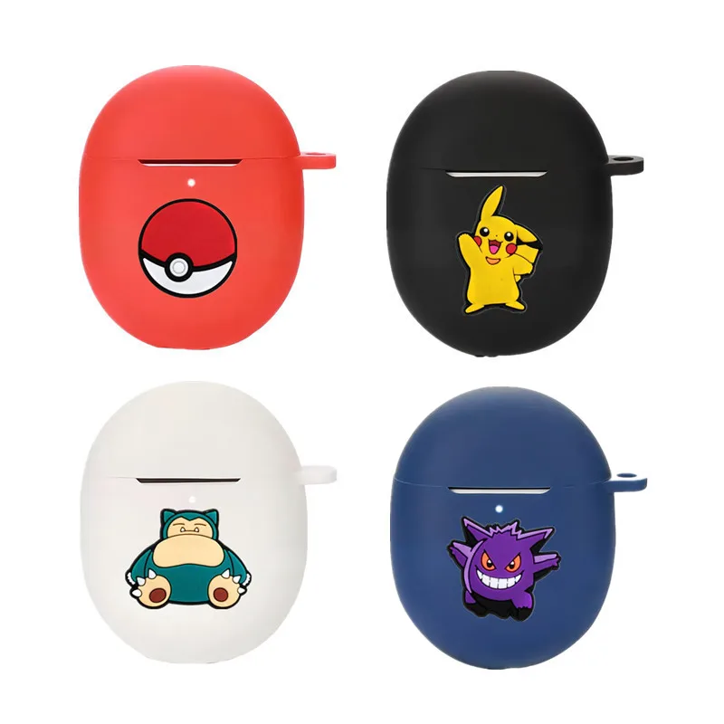 Potdemiel Pokemon Earphone Case Cover for Google Pixel Buds Pro 2/A-Series Silicone Wireless Earbuds  Protective Shell With Hook