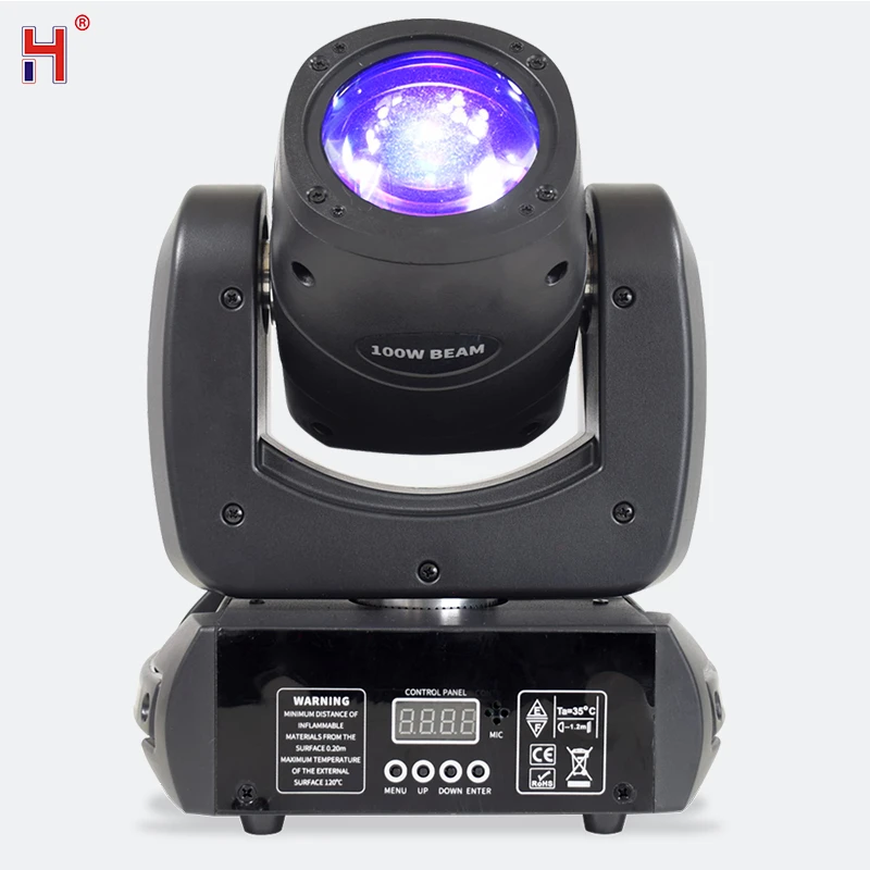 LED Moving Head DMX Lights Lyre Beam 100W DJ Lighting With 8 Gobos Mini Projector Prism Effect For Disco Bar KTV Wedding Party