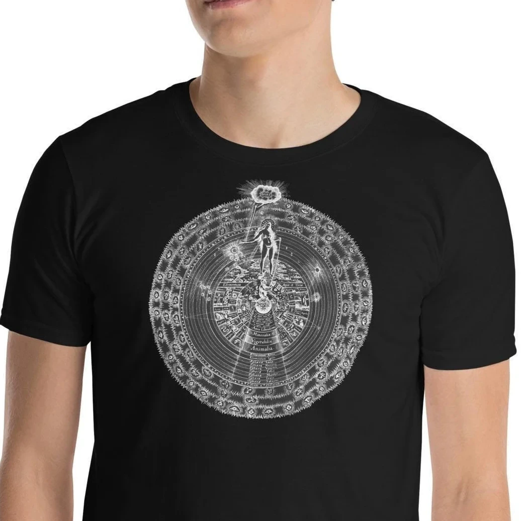 

Алхимик Оккультная Рубашка Язычническая Рубашка Герметик Розыкук Эзотерическая Алхимия Оккультное Искусство Золотой Расс Эночиан Магик Каббала Мужская Футболка