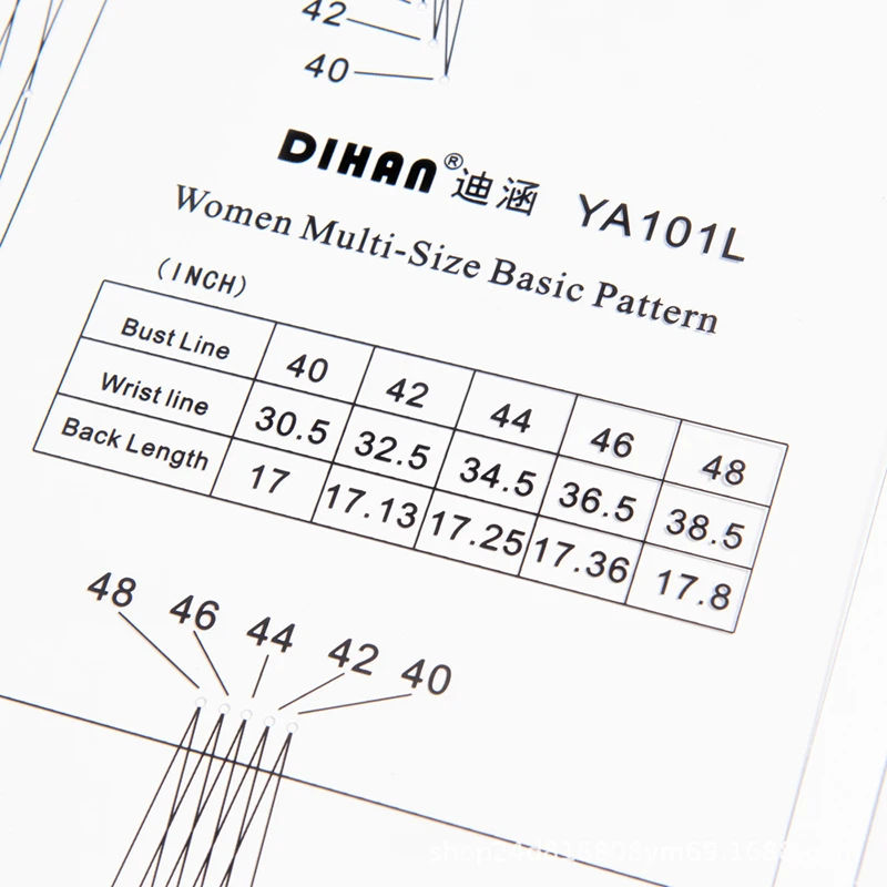 1:1 Basic Inch Sewing Pattern L Size Fashion Women Prototype Full Scale Clothing Design Rulers Template Apparel Pattern Making