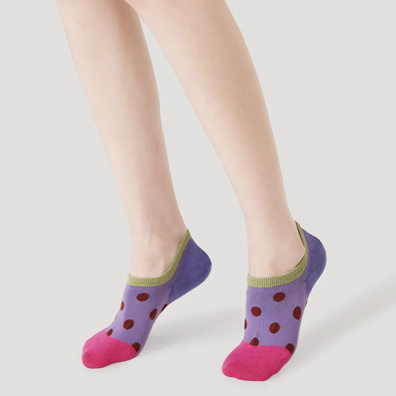 5pcs/Set Japanese Polka Dot Socks Spring Summer Non-slip Women Socks Creative Kawaii Cute Shorts Sock Stripes Anime Femme Sock