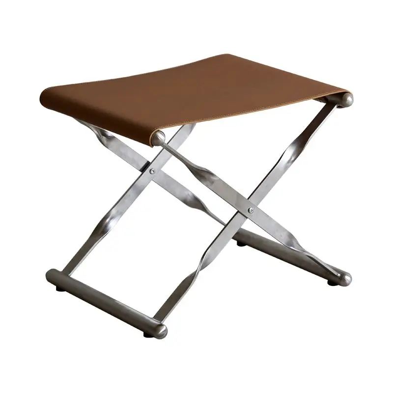 Taburete plegable Gedu Life Wave, taburete portátil ligero de lujo de acero inoxidable para cambiar zapatos, balcón, sillín de pesca al aire libre Pi Maza