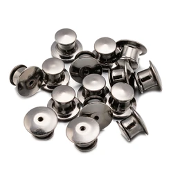 10/30/50pcs Gun Black Metal Locking Pin Backs for DIY Brooch Badge Name Tag Enamel Pins, Keepers Locking Clasp Jewelry Craft