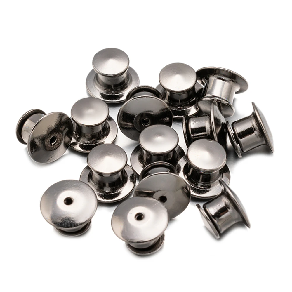 10/30/50szt Gun Black Metal Locking Pin Backs dla majsterkowiczów Broszka Odznaka Etykieta Emalia Szpilki, Keepers Zapięcie Biżuteria Craft
