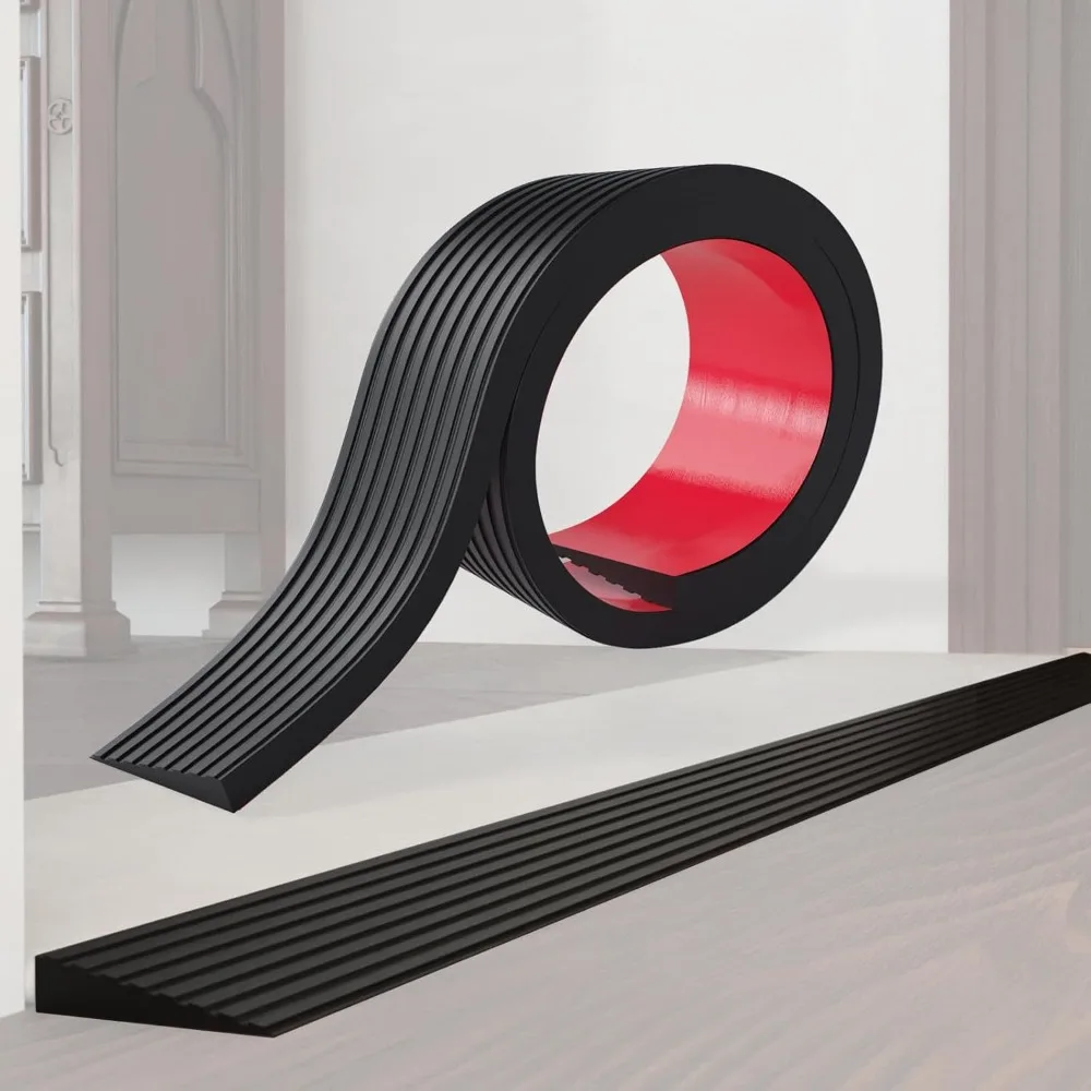 1pc 80cm/31.49in Soft Durable Self Adhesive Ramp Mat Non Slip Threshold Strip Multi Purpose For Robotic Vacuums