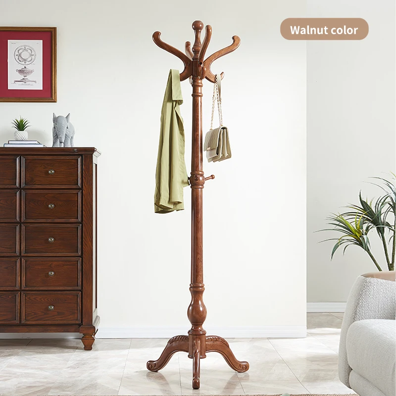 

Standing Wooden Coat Clothes Rack Stand Hat Hanger Holder