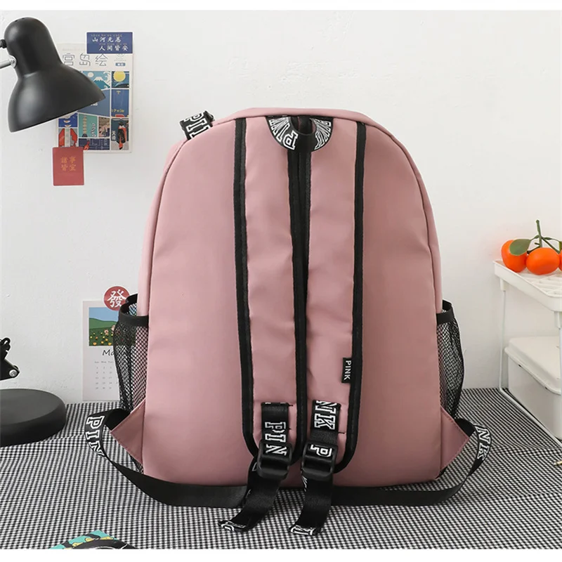 Borsa zaino in Nylon moda rosa e marsupio Set zaino Casual Mochila zaino da viaggio zaino da viaggio adolescente ragazzo ragazze scuola Backapck