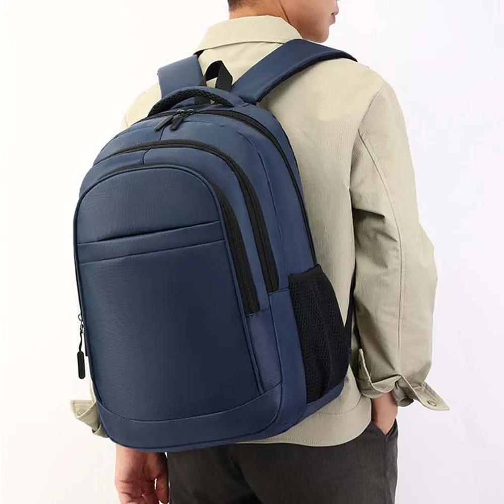 Oxford Cloth Waterproof Men's Backpack Korean Style Casual Solid Color Shoulder Bag Anti-Splash Water Multi Functional