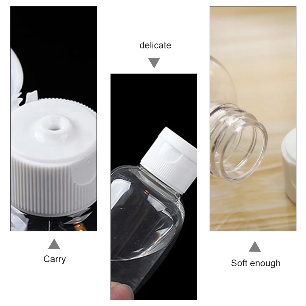 20 Pcs Mini Squeeze Bottle Travel Containers for Liquids Flip-top Bottles Refillable Empty Clamshell Lotion