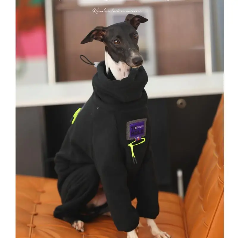 Fashion Italian Greyhound Clothes Black Stretch Soft Whippet 4-legged Outing Dog Clothes Greyhound Warm Clothes in Winter