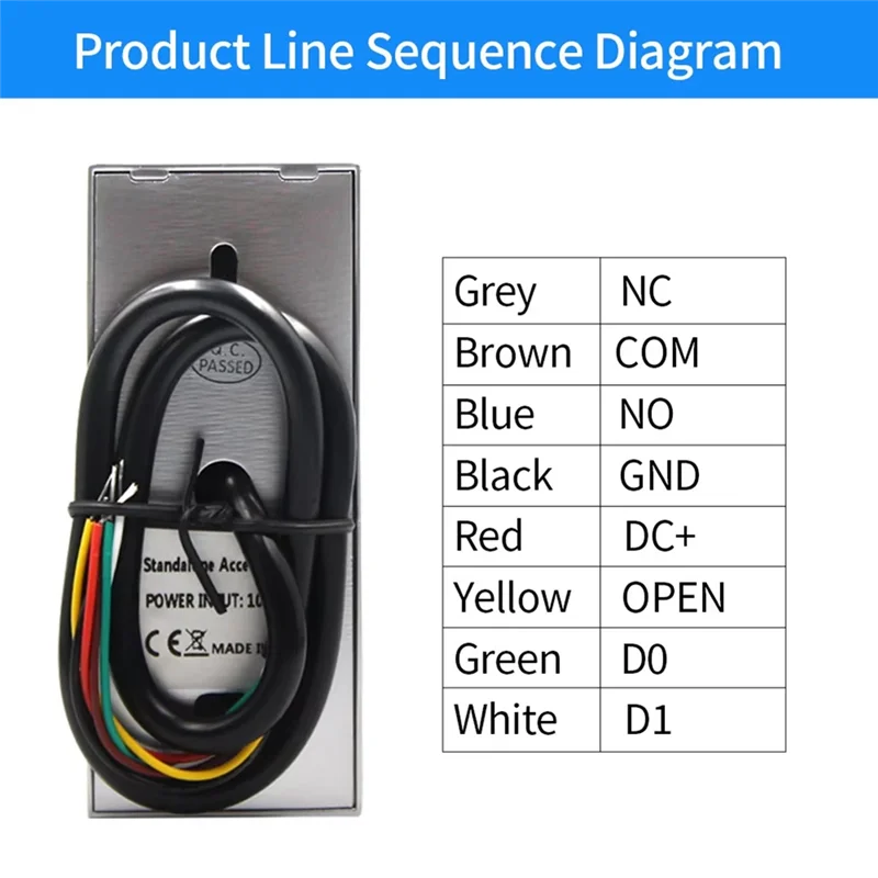 ABGI-Wiegand Controlled Metal Keypad RFID Card Reader–Waterproof 3000 User Design For Outdoor For Access Systems