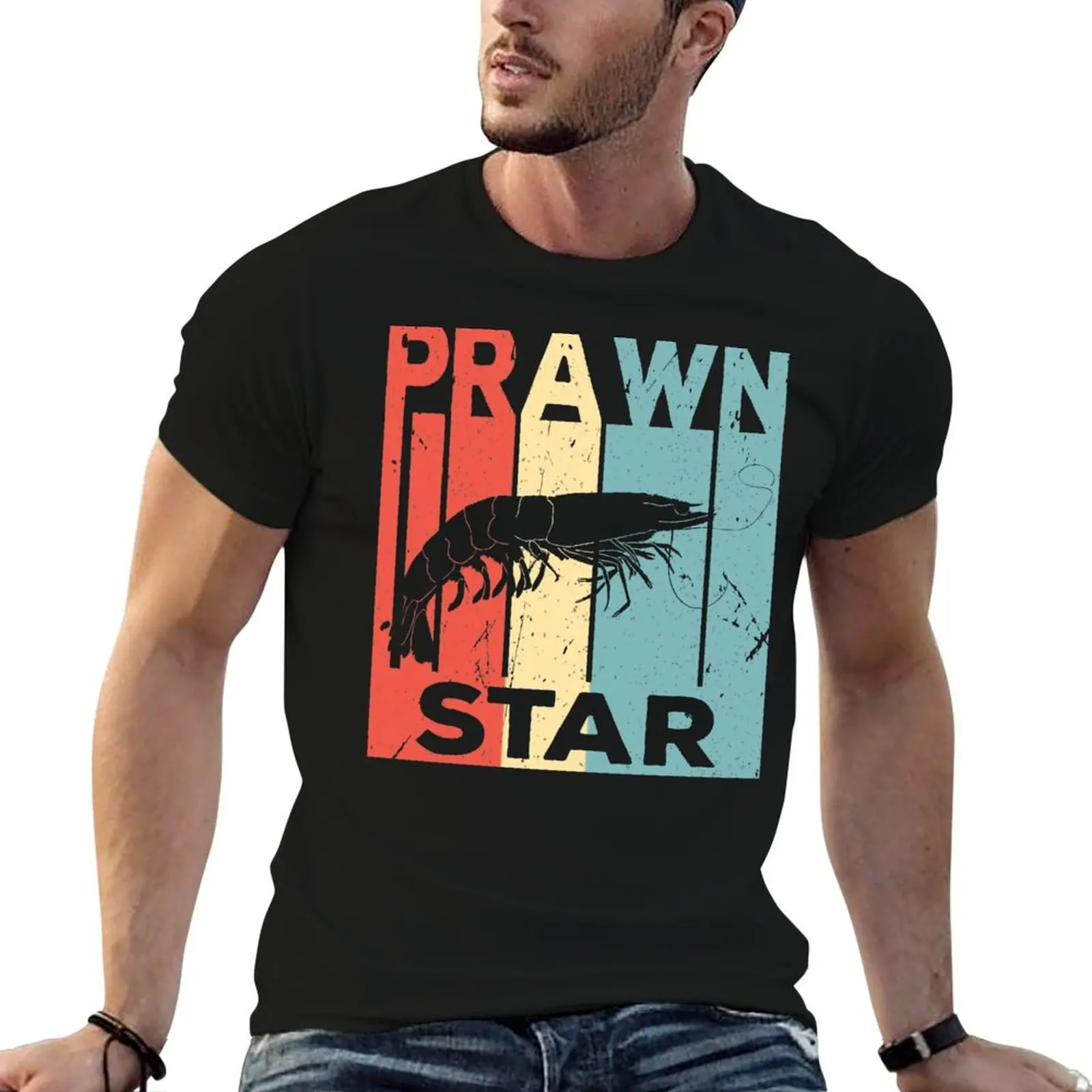 Prawn Star Vintage Retro T-Shirt man t shirt summer man t shirts for men t shirt man casual T-shirt