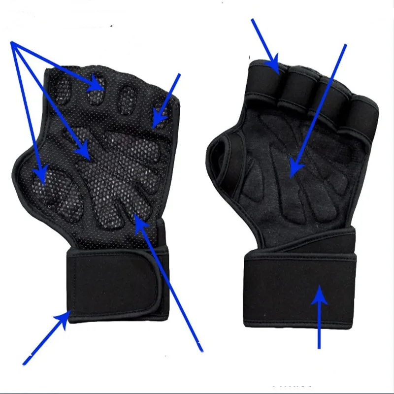 Gym Fitness Heavy duty Training Glove Men Women Fitness Sports Body Building Gymnastics Grips Hand Wrist Palm Protector Gloves