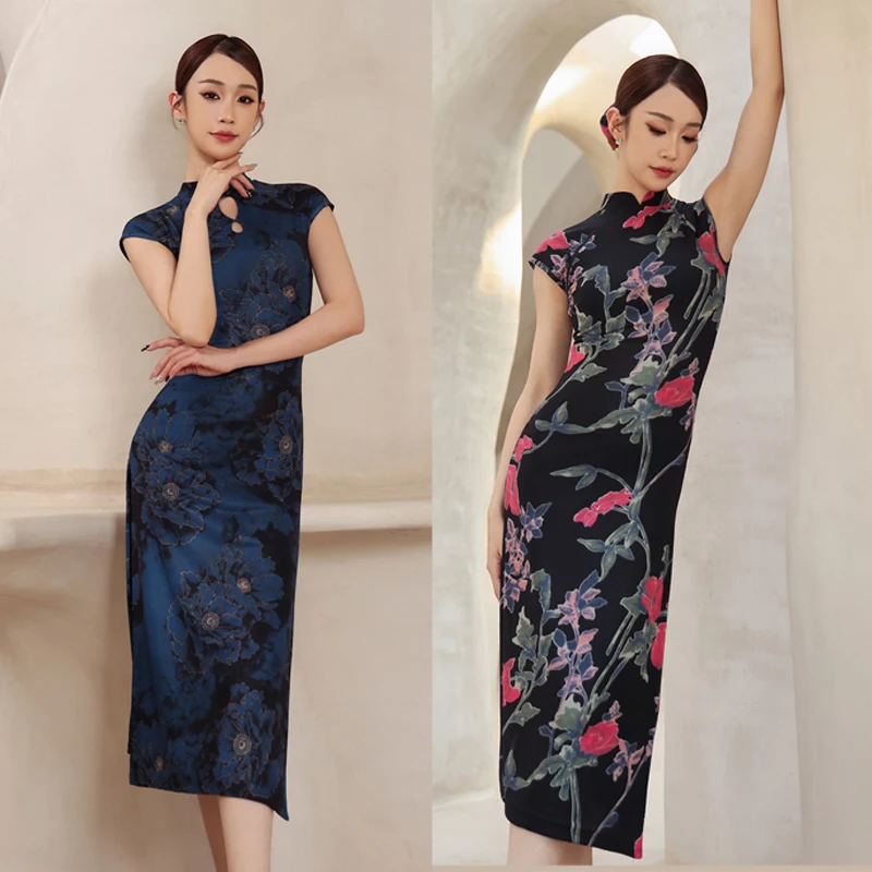 

Женские костюмы для латинских танцев, женское платье с короткими рукавами для латинских танцев, платье для взрослых, румба, бальные танцы, Cheongsam DW11189