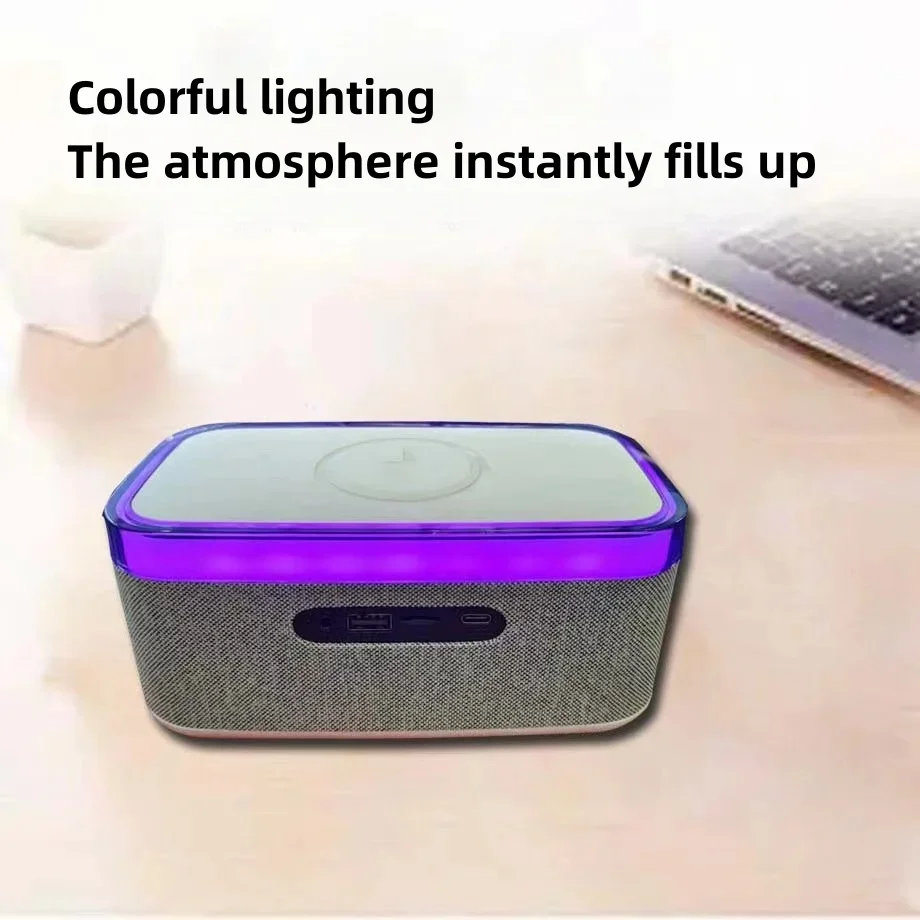 Bluetooth speaker, multifunctional bedside lamp, mobile phone, wireless charging, alarm clock, smart speaker, birthday gift