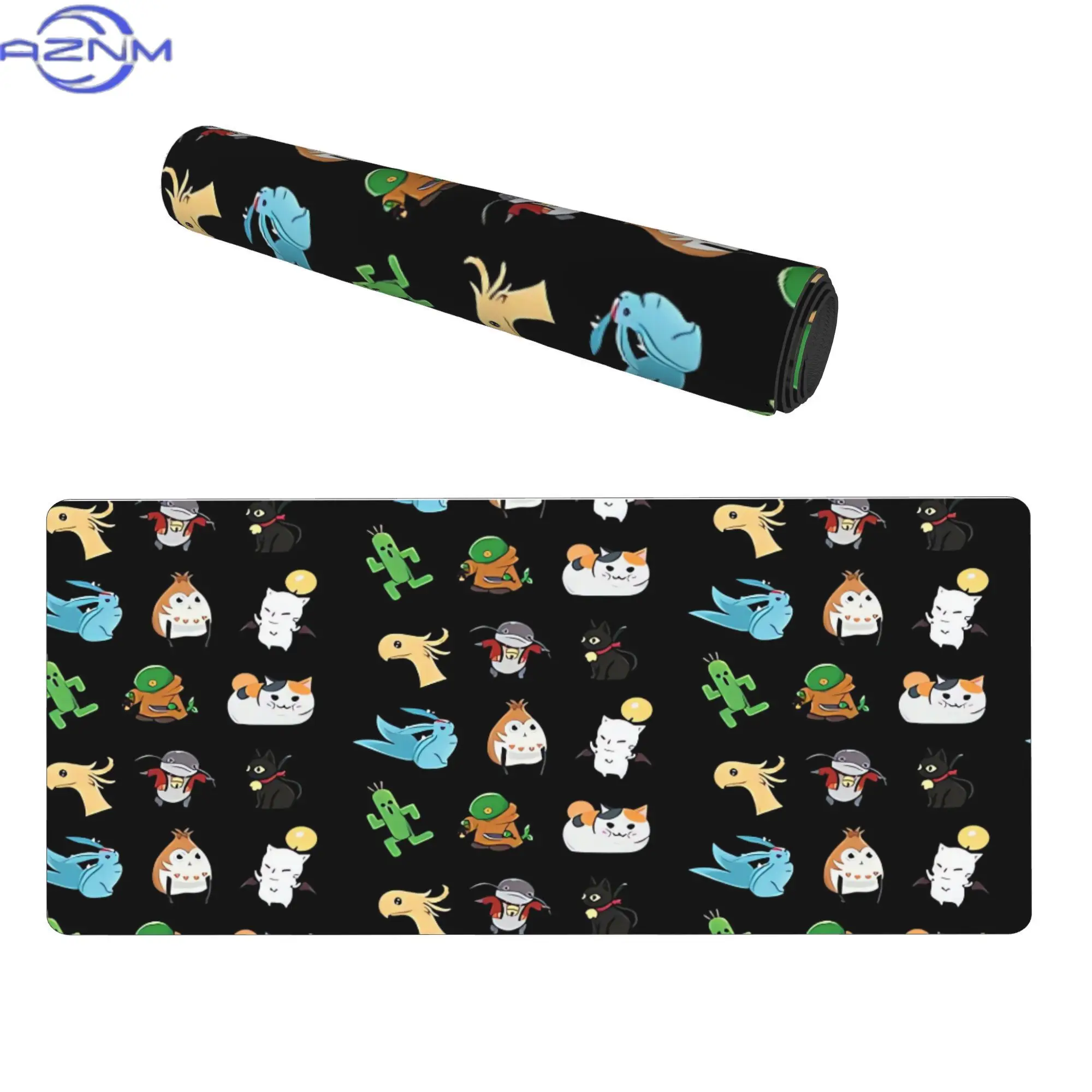 Ffxiv Companions Desk Mat Suitable for Creative Professionals & FFXIV Fans - Non-Slip Wrist Rest Pad with Iconic Game Characters