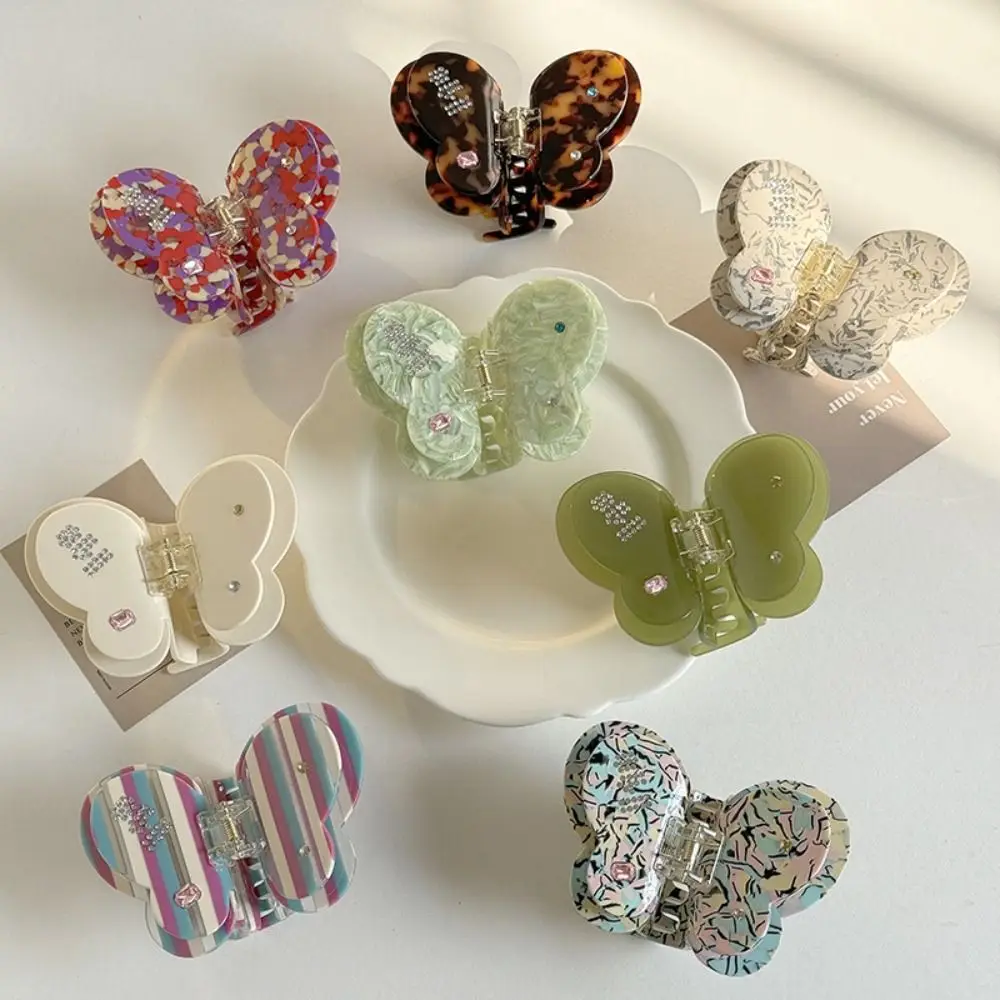 

Creative Acetic Acid Acetate Butterfly Hair Claw Diamond Bowknot Bow Hair Clip Shark Clip Grab Clip Girl