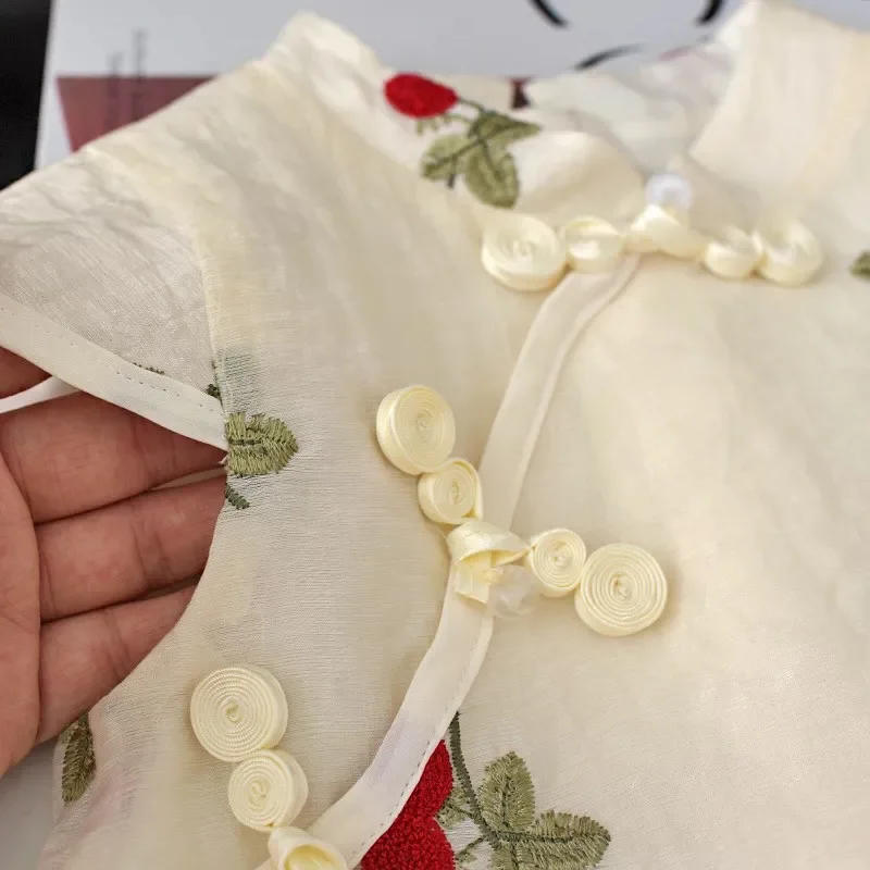 

Girls' Dress Summer 2026 New Chinese Children's Princess Dress Western Style Little Girls' Cheongsam Dress