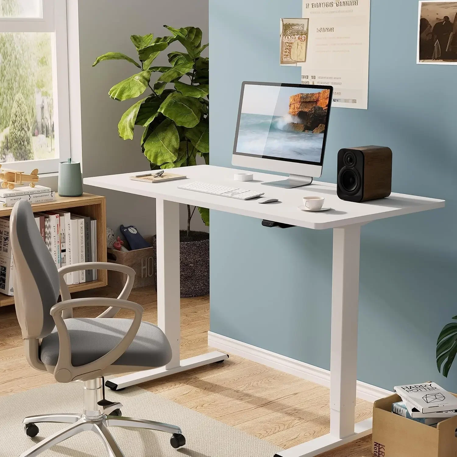 Electric Standing Desk Whole Piece  Inch Desktop Adjustable Height Desk Home Office Computer Workstation Sit Stand up Desk